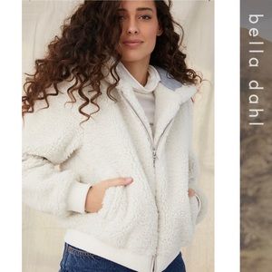 Bella Dahl - Winter White Hoodie Bomber Jacket - Size Large